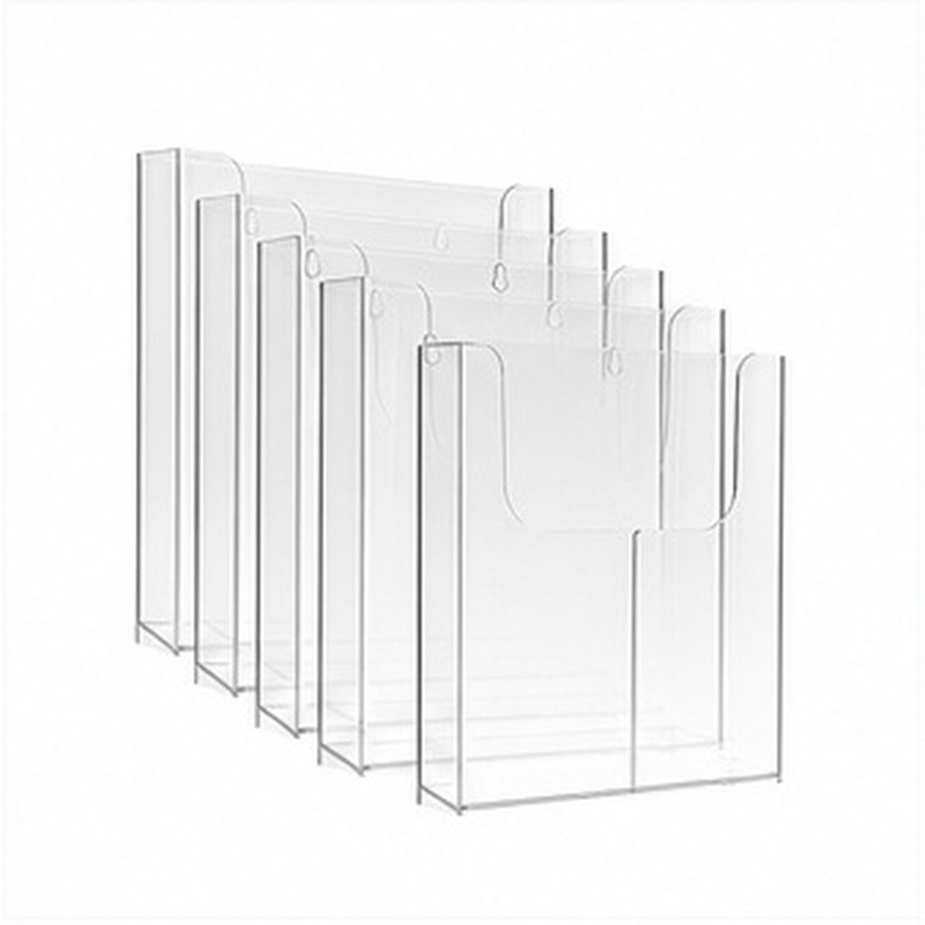 Document Holder Stand - 4Pcs Acrylic Wall Brochure Holder Transparent