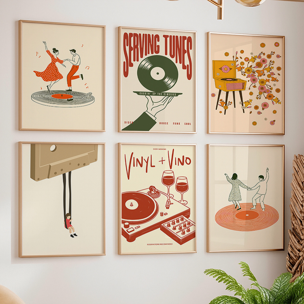 Home Office Or - 1pc Vintage Music Canvas Poster Unframed
