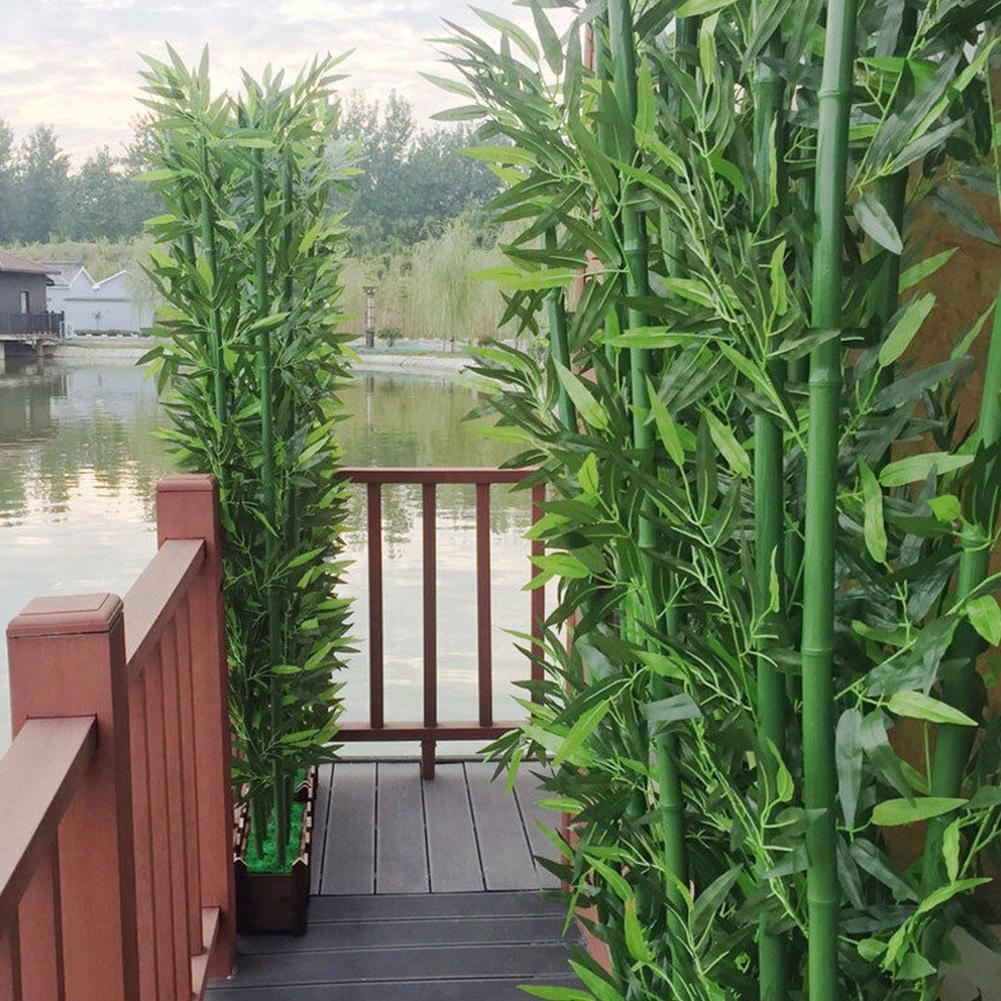 Home Office Layout - 10pcs Artificial Green Bamboo Leaves Fake