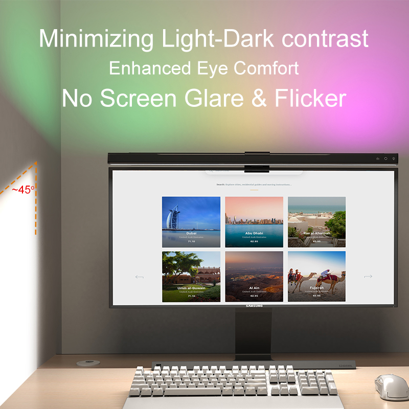 60/80cm RGB Light LED Monitor  - Home Office Work Table recension och pris