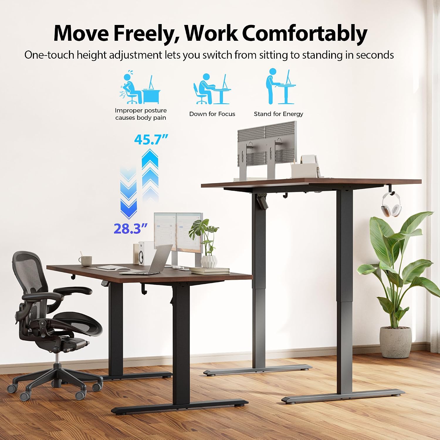 Electric Standing Desk, 55 x 2 - Home Office Work Table recension och pris