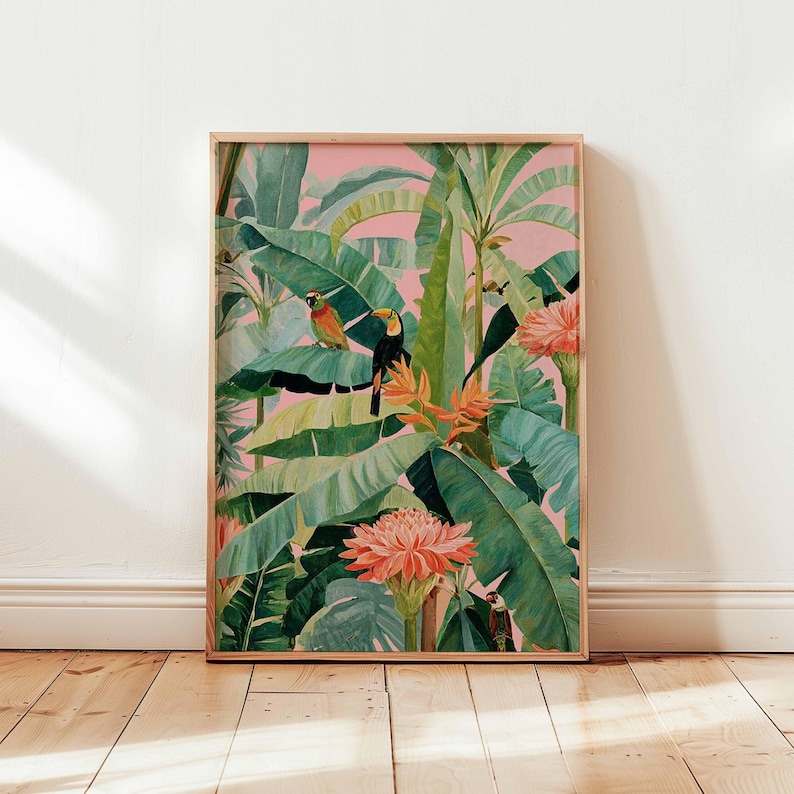 1pc Retro Tropical Canvas Post - Home Office Or recension och pris