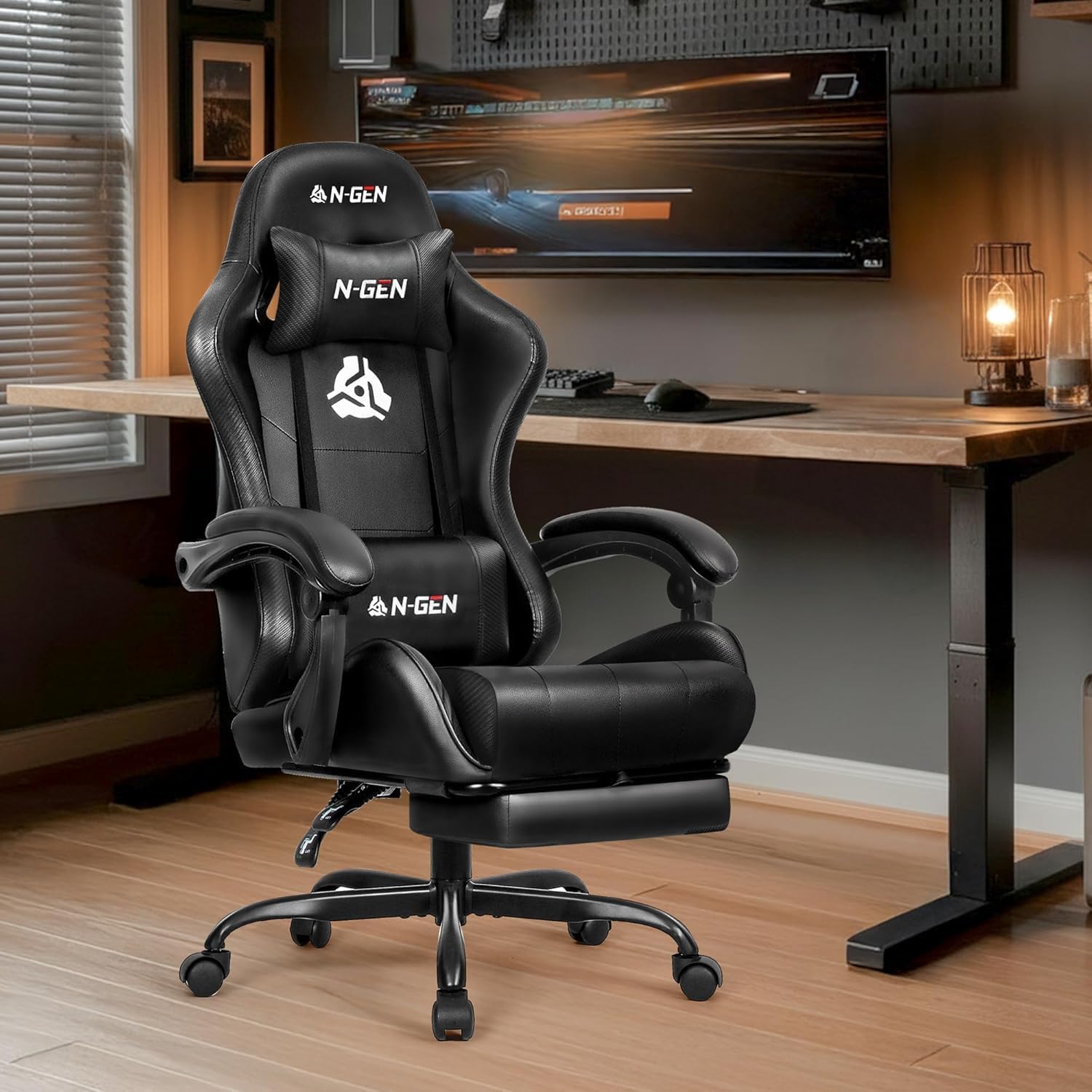 Gaming Chair with Footrest Lum - Ergonomic Office Chair recension och pris