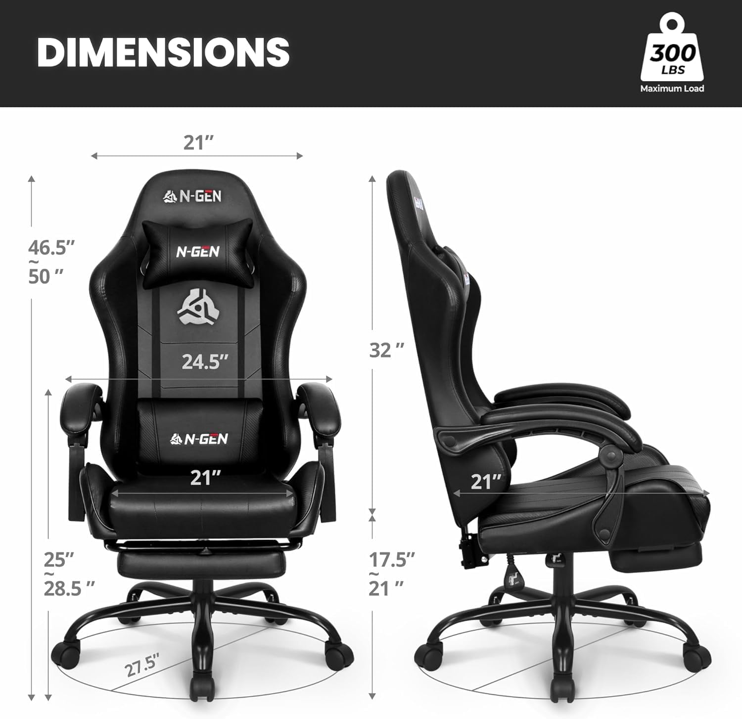 Gaming Chair with Footrest Lum - Ergonomic Office Chair recension och pris