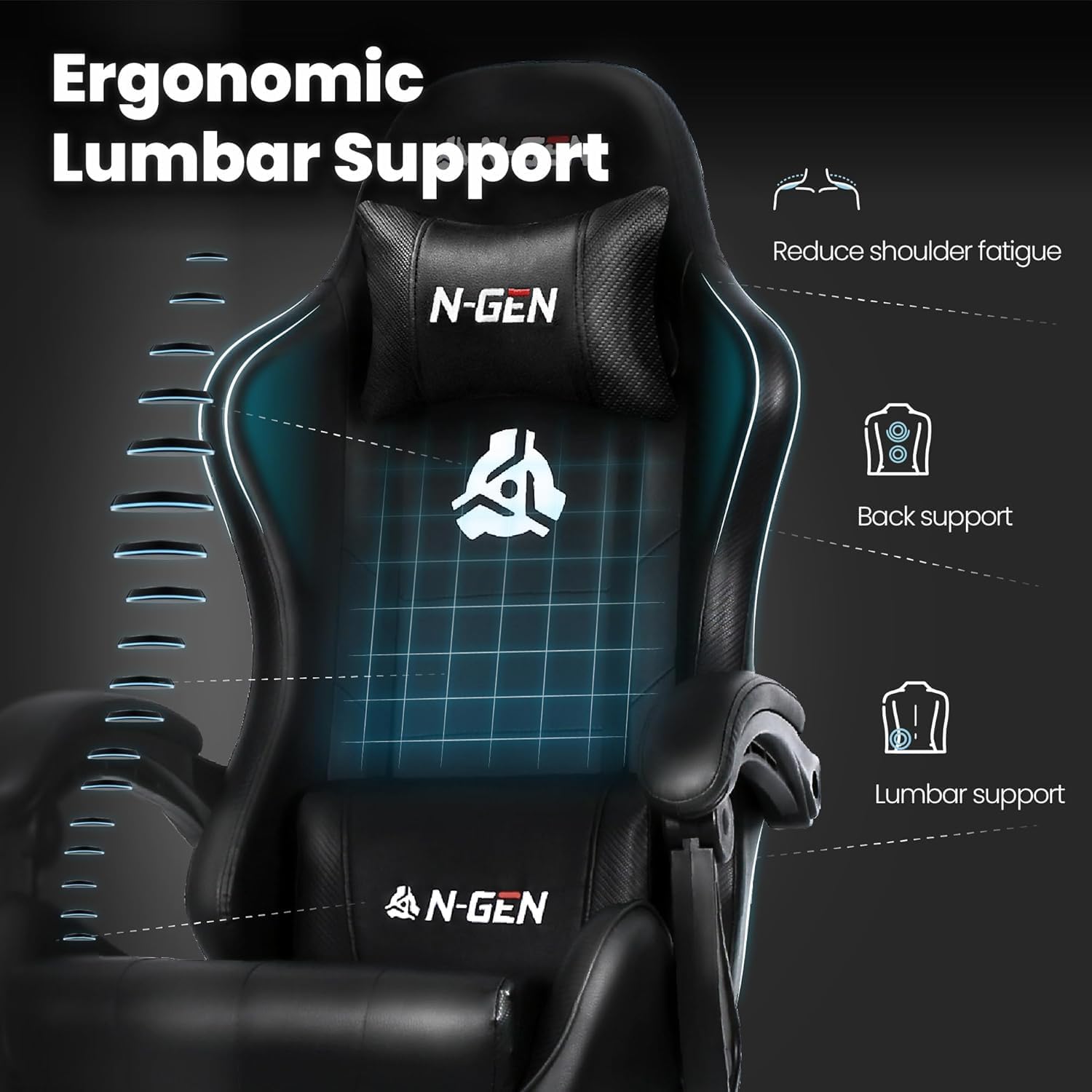 Gaming Chair with Footrest Lum - Ergonomic Office Chair recension och pris