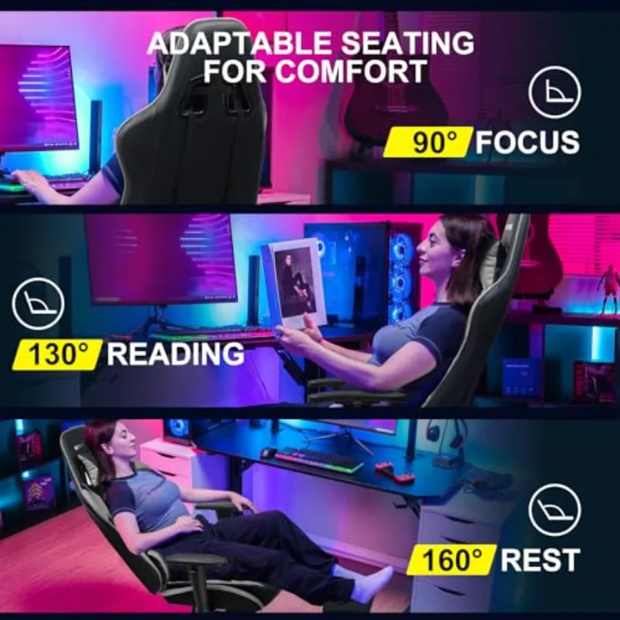 Gaming Chair with Footrest for - Ergonomic Office Chair recension och pris