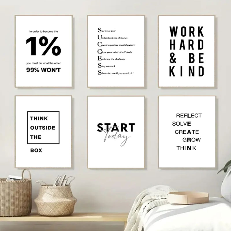 1PC  Simple Black White Inspir - Home Office Room Inspiration recension och pris