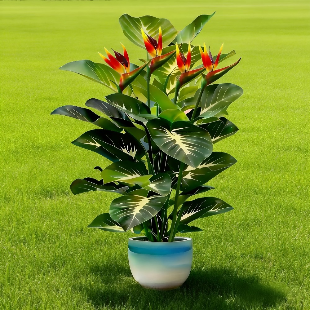 Artificial Bird of Paradise an - Home Office Layout recension och pris