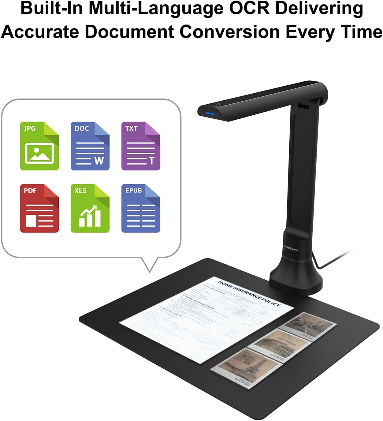 VIISAN DB8401 16MP Document Ca - Document Scanner Portable recension och pris