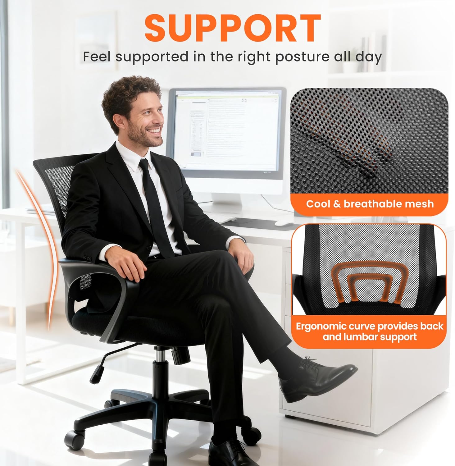 Ergonomic Mesh Office Chair wi - Ergonomic Office Chair recension och pris