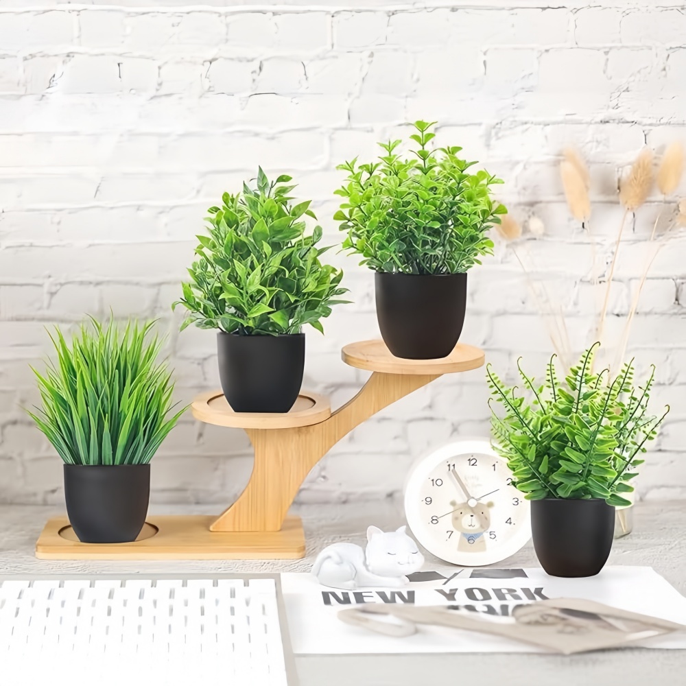 4pcs/set Mini Artificial Plant - Home Office Layout recension och pris