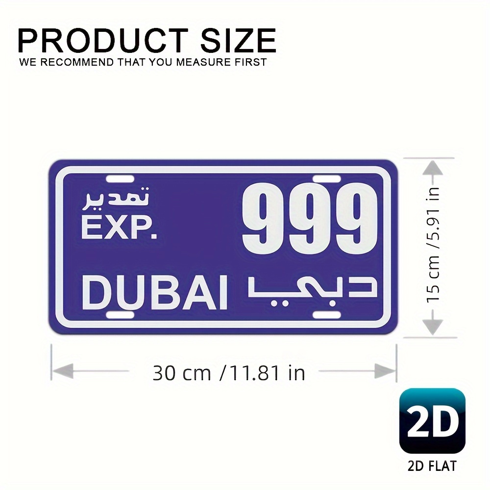 Vintage Dubai License Plate Me - Home Office Dubai recension och pris